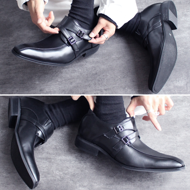 ドレスシューズ メンズ ビジネスシューズ 革靴 モカシン モンク