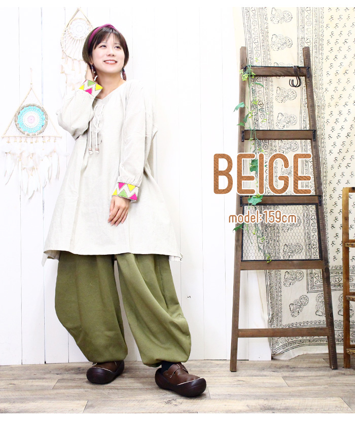 SPT トップス ワンピース レディース SPT三角刺繍袖 変形チュニック