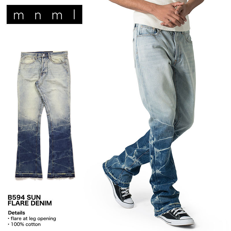 mnml（ミニマル） 爆買 デニムパンツ フレア ブーツカット Gパン