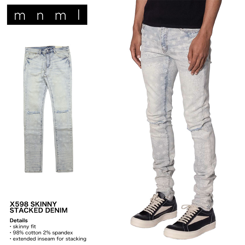 mnml（ミニマル） 爆買 デニムパンツ スキニー ダメージ メンズ
