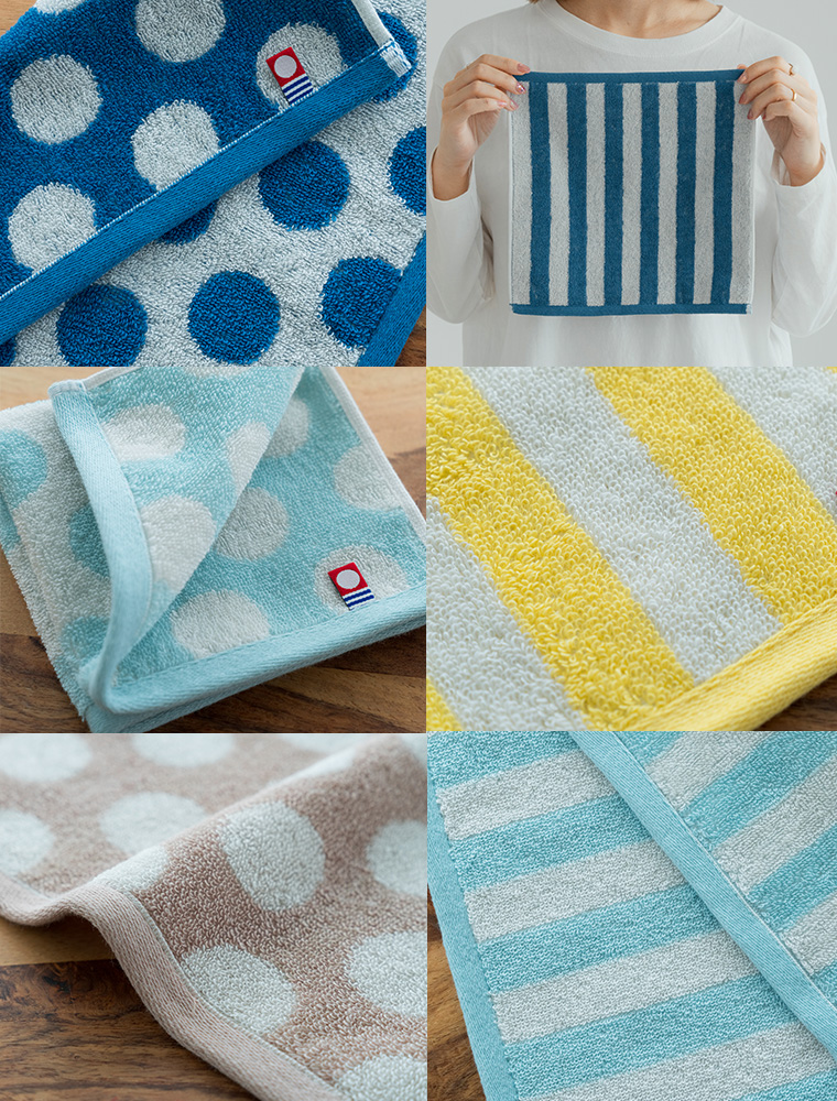今治タオル（imabari towel） SODA 水玉 ストライプ ボーダー 4枚