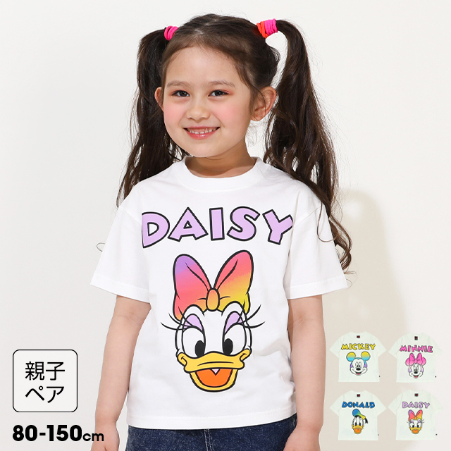Disney（ディズニー） 親子ペア Tシャツ キッズ 綿100% 半袖 子供服