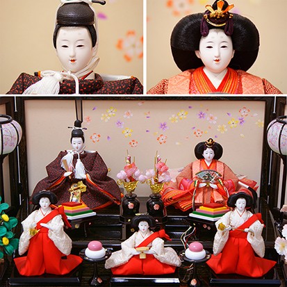 久月 久月の雛人形 親王官女五人飾り No1365 平安光匠作 【店頭展示品