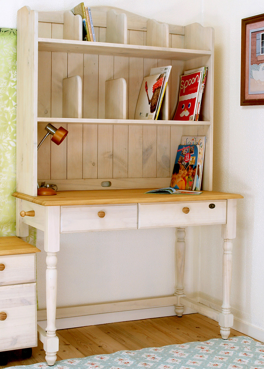 幅105cm オイル仕上げ カントリーパイン学習机 白いカントリーデスク