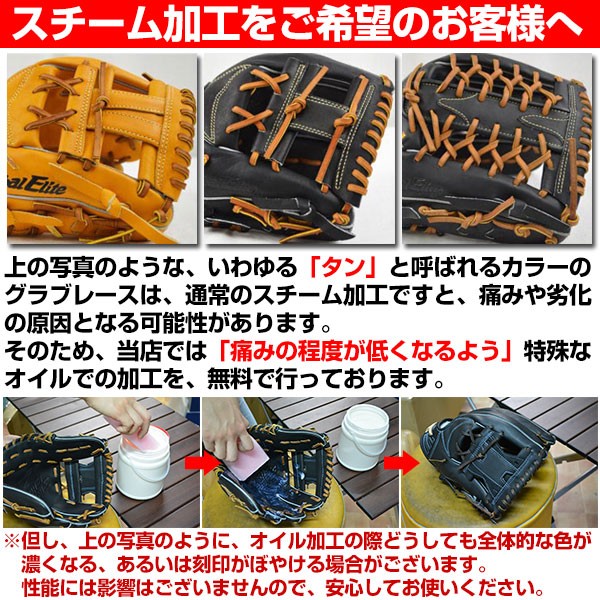野球 ソフトボール グラブ ミット スチーム加工 叩き・揉み加工 型付け