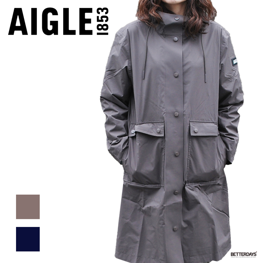 AIGLE（エーグル） ロングフーデッドジャケット レディース 防水 透湿