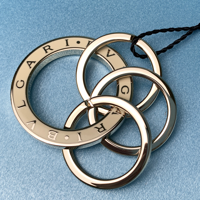 爆買】ブルガリ キーリング メタル 3連 レディース メンズ ブラック