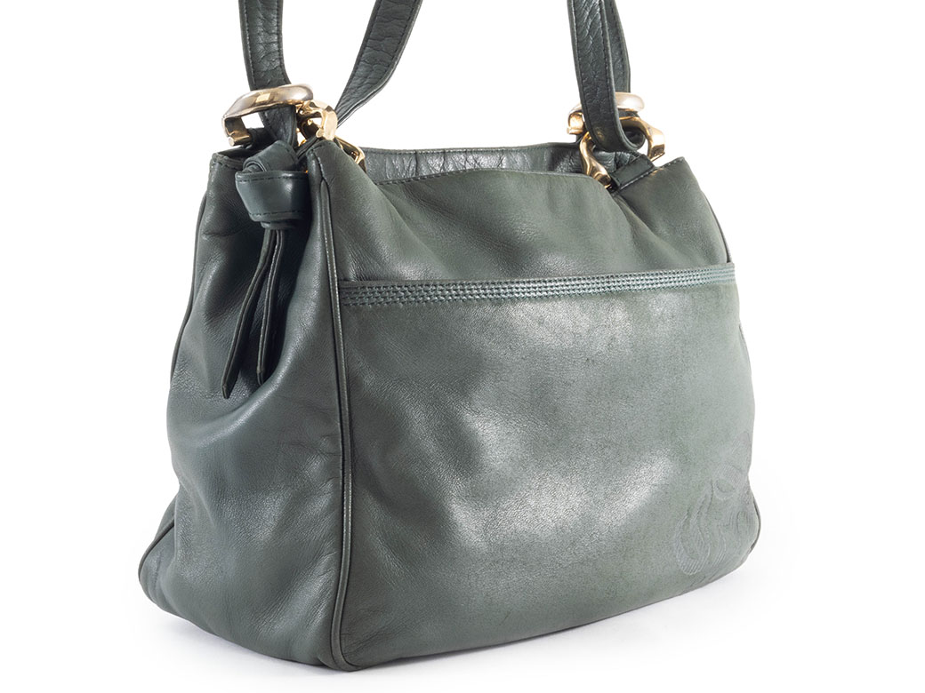 LOEWE（ロエベ） アナグラム ショルダーバッグ ラムレザー グリーン