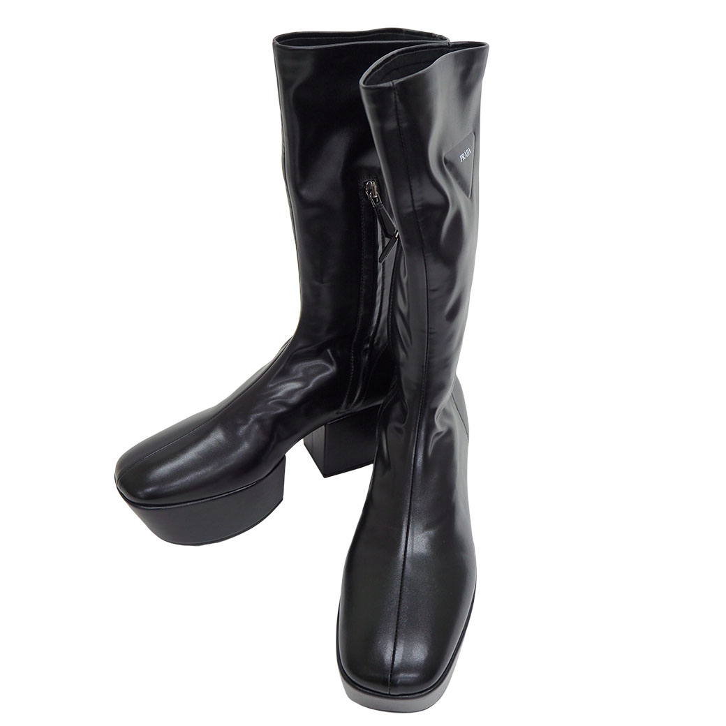 PRADA（プラダ） ナッパテック プラットフォーム ブーツ ブラック