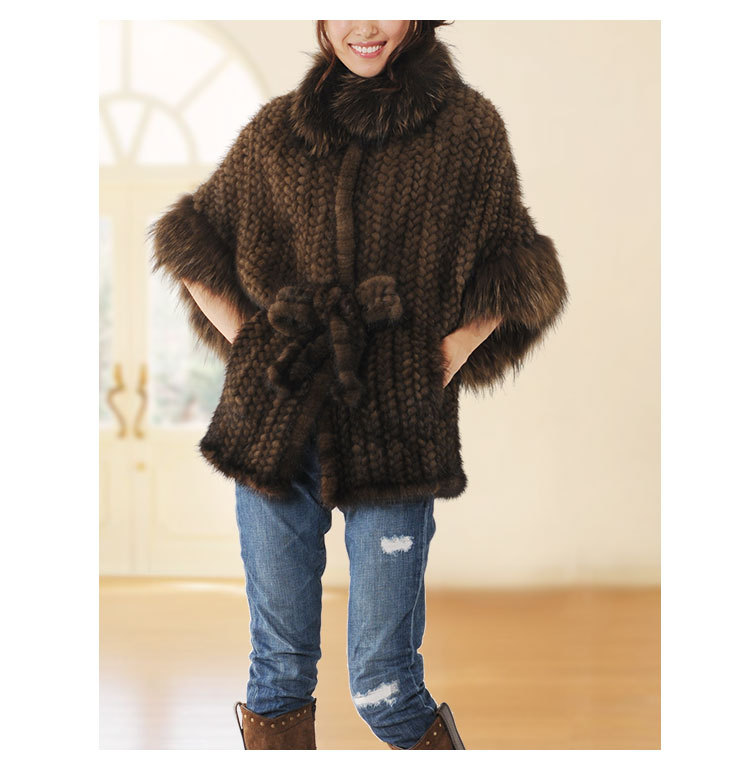 sankyo shokai（三京商会） ＜爆買＞毛皮/ミンク 編み込み ケープ