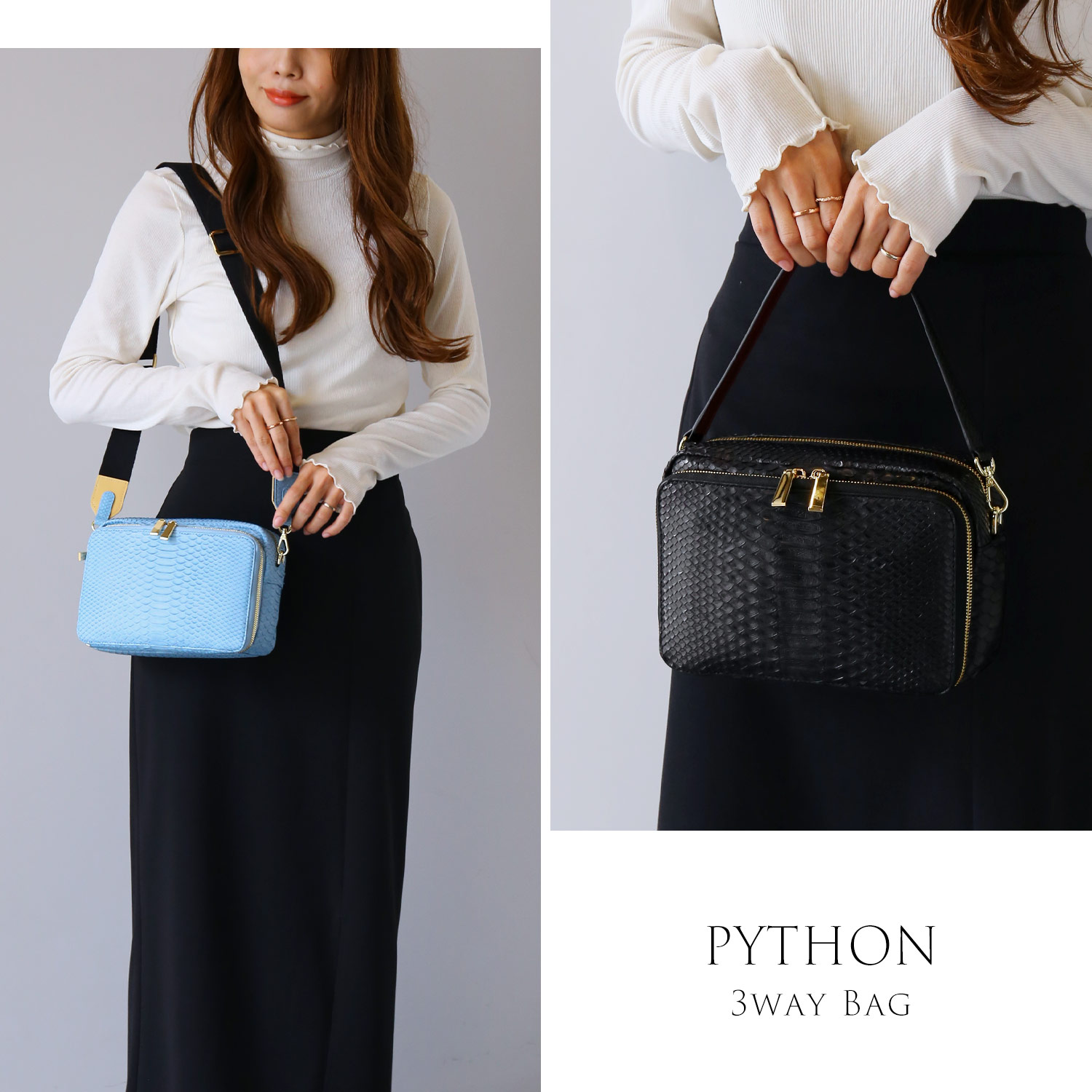 sankyo shokai（三京商会） パイソン ショルダーバッグ ［3種類の