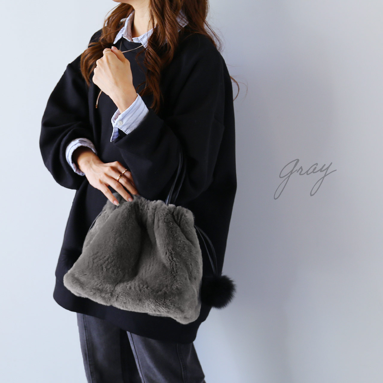 sankyo shokai（三京商会） ＜爆買＞レッキス ファーバッグ 巾着