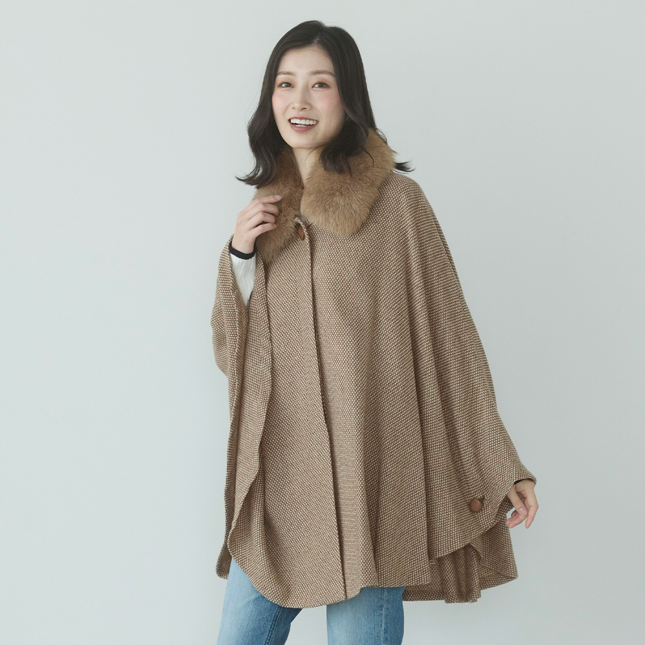 sankyo shokai（三京商会） ＜爆買＞ケープ カシミヤ 100% ポンチョ