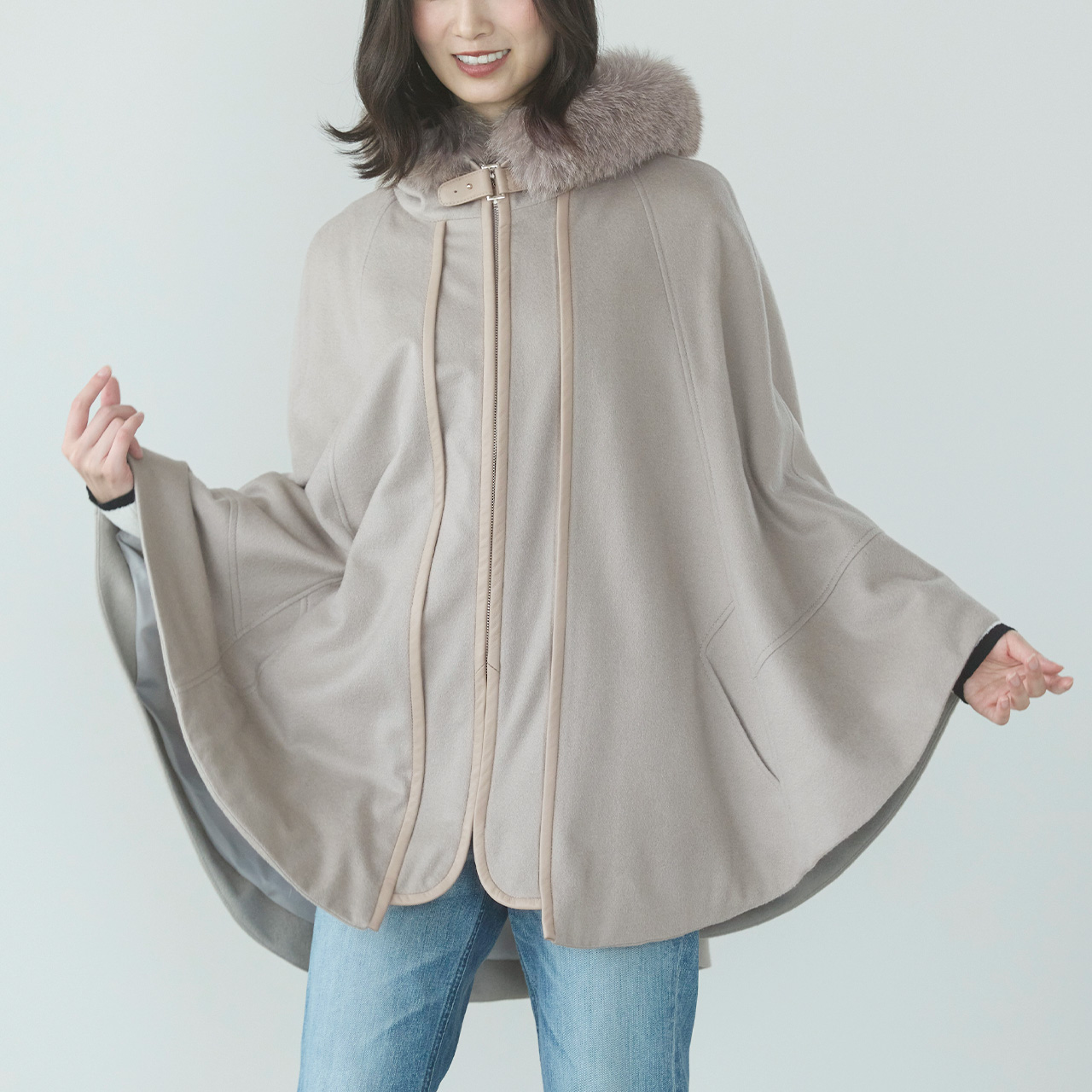 sankyo shokai（三京商会） ＜爆買＞ケープ カシミヤ 100% ポンチョ