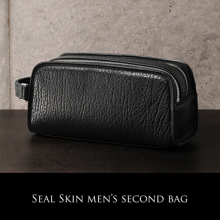 sankyo shokai（三京商会） ＜爆買＞日本製 アザラシ革 セカンドバッグ