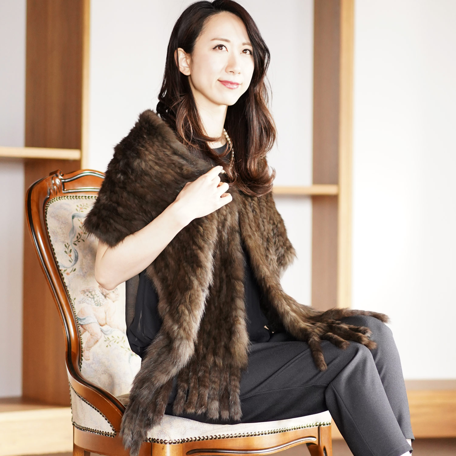 sankyo shokai（三京商会） ＜爆買＞セーブル ファー 編込み ストール