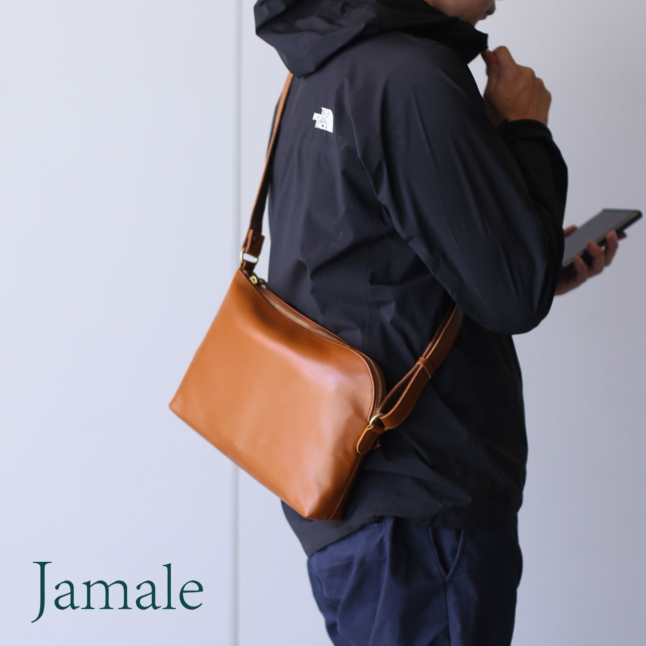 Jamale（ジャマレ） ショルダーバッグ メンズ 防水 撥水 本革 牛革