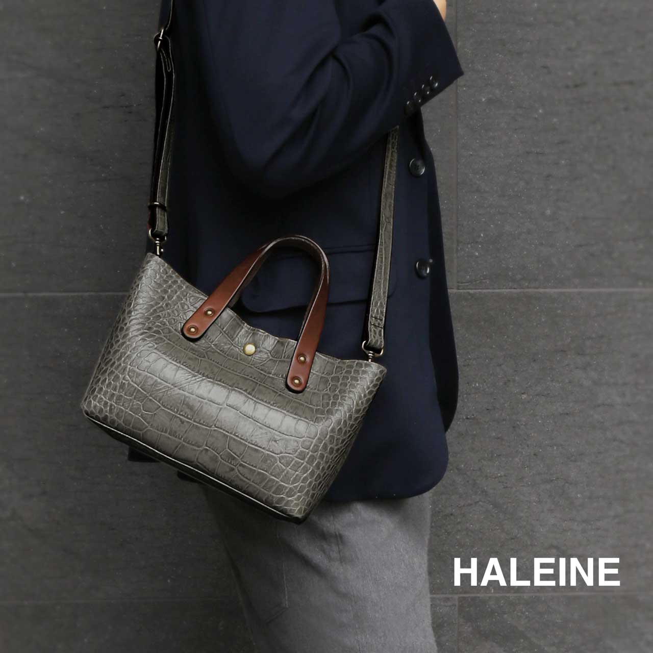 HALEINE（アレンヌ） 小さいバッグ メンズ 牛革 日本製 ミニバッグ 黒