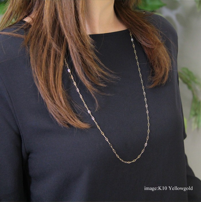 ロングネックレス 10金ネックレス レディース ペンダント k10 チェーン