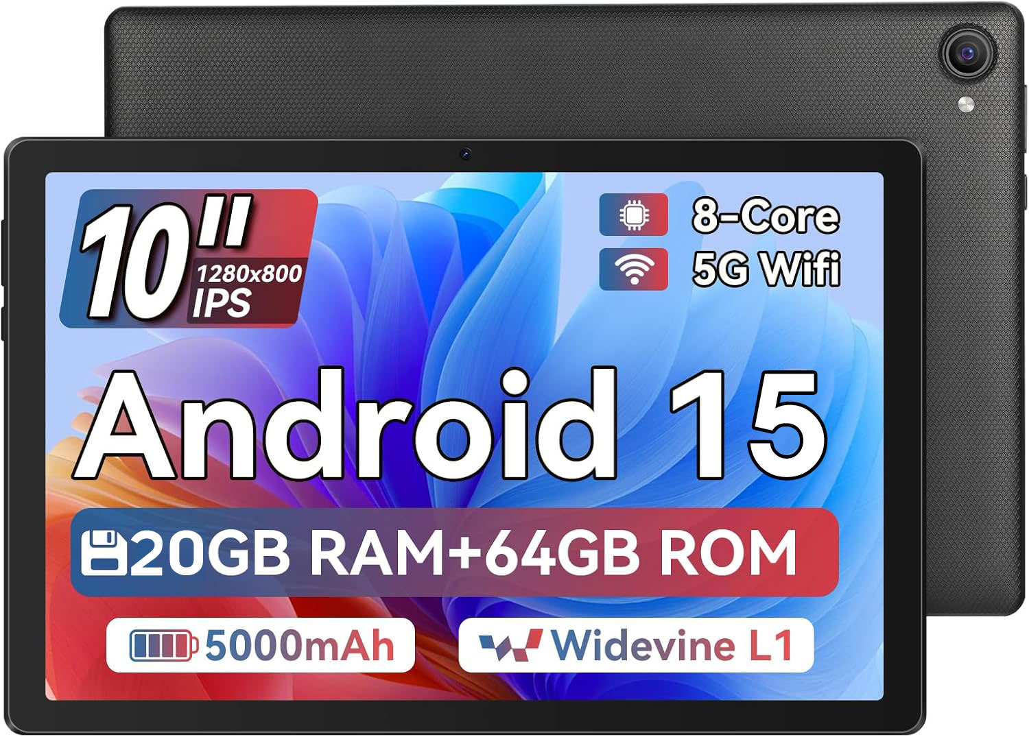500円off/タブレット 10インチ Android 15 Wi-Fiモデル20GB+64GB+1TB