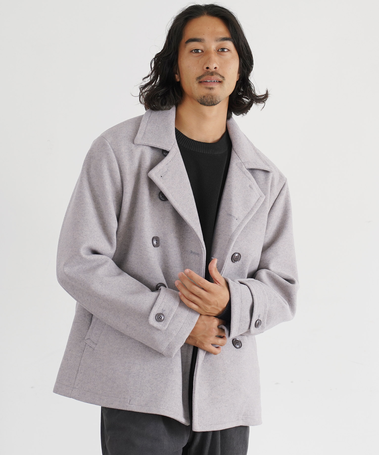 JIGGYS SHOP（ジギーズショップ） Pコート メンズ アウター ショート丈