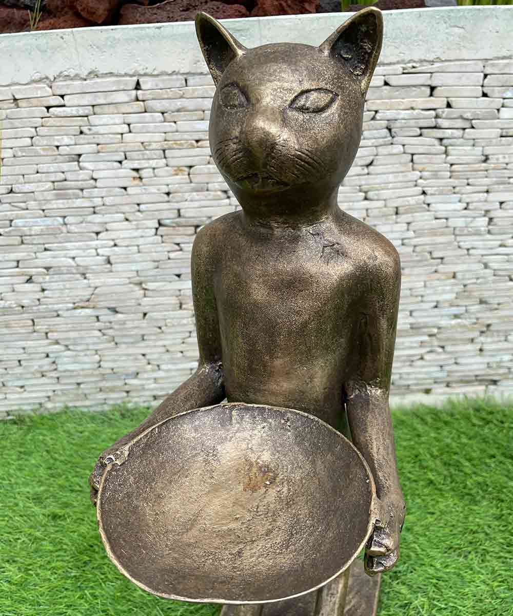 ブロンズ像 ネコ 猫 キャット オブジェ 3色 H48cm 置き物 アンティーク