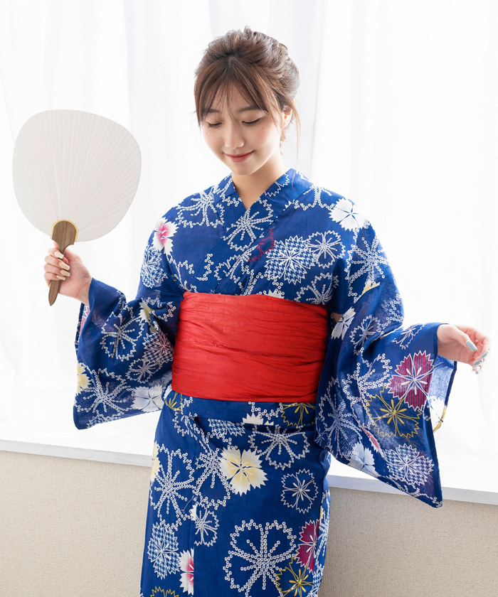 KYOETSU（京越） 浴衣 レディース セット (浴衣3点セット 染料/兵児帯