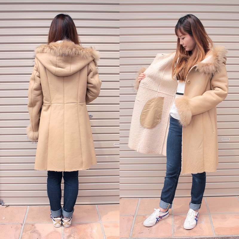 ムートンコート レディース 本革 ラム ダブルフェイス ロングコート