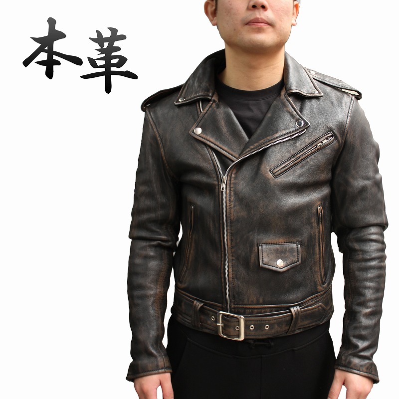 ラムレザー US ダブルライダースジャケット メンズ レザージャケット