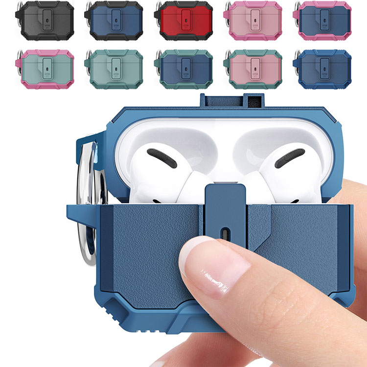 AirPods4 ケース AirPods 4 保護カバー カラビナ付き プラスチック
