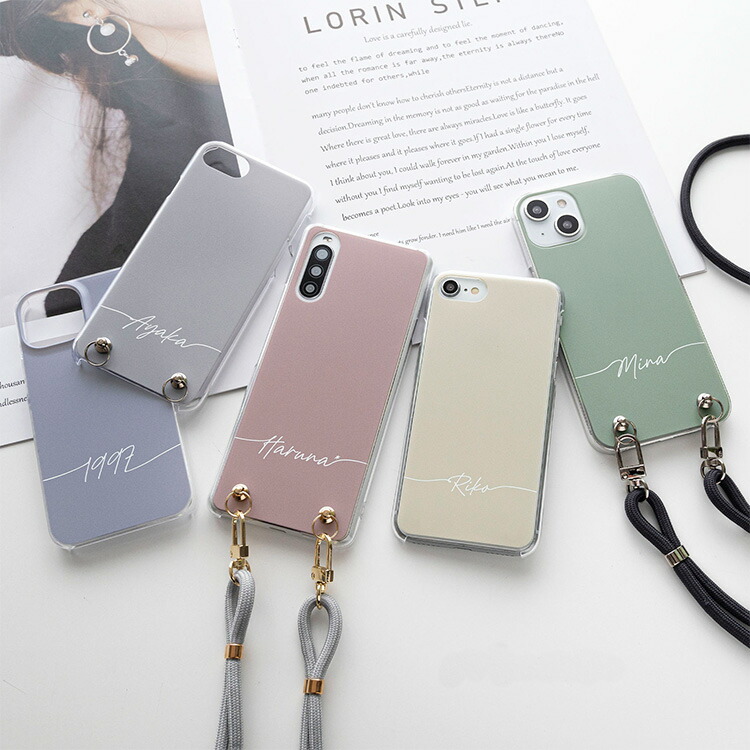 全機種対応 スマホショルダー ハードケース ショルダーストラップ付