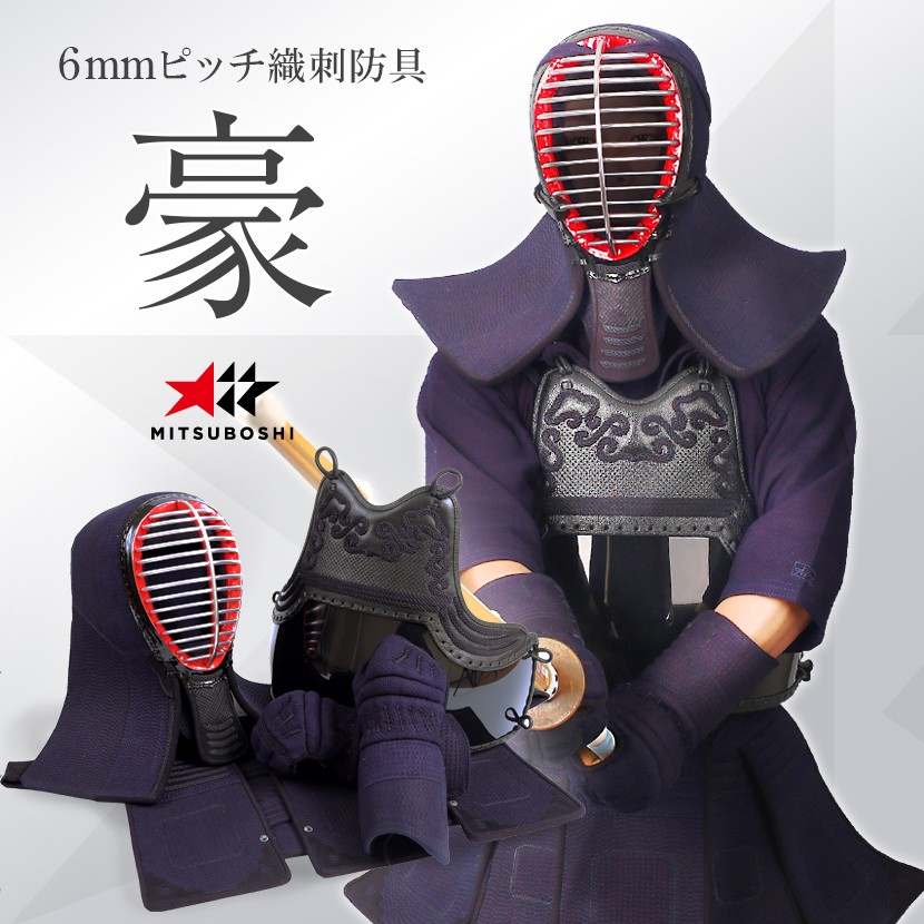 ミツボシ 剣道 防具 6ミリ 豪ごう ピッチ織刺 セット (セーフティ