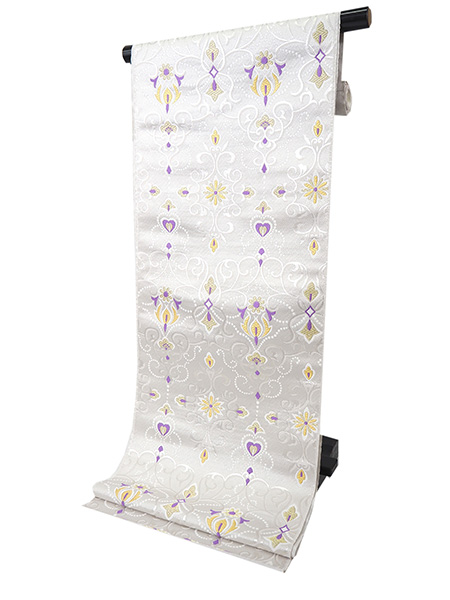 名古屋帯 正絹 新品 未仕立て 反物 カジュアル オフホワイト