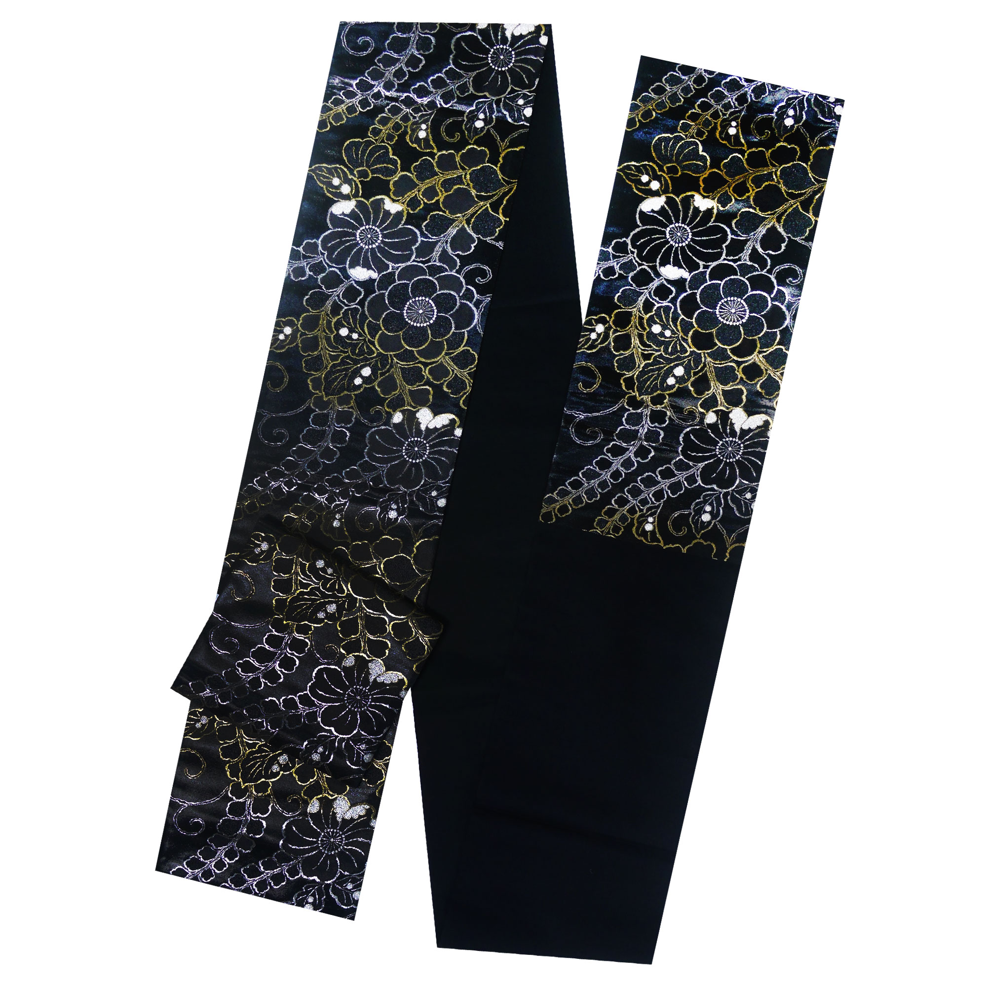 NISHIORI 西陣 帯 袋帯【花柄 ブラック 黒 辻ヶ花風】 西陣織 お仕立て