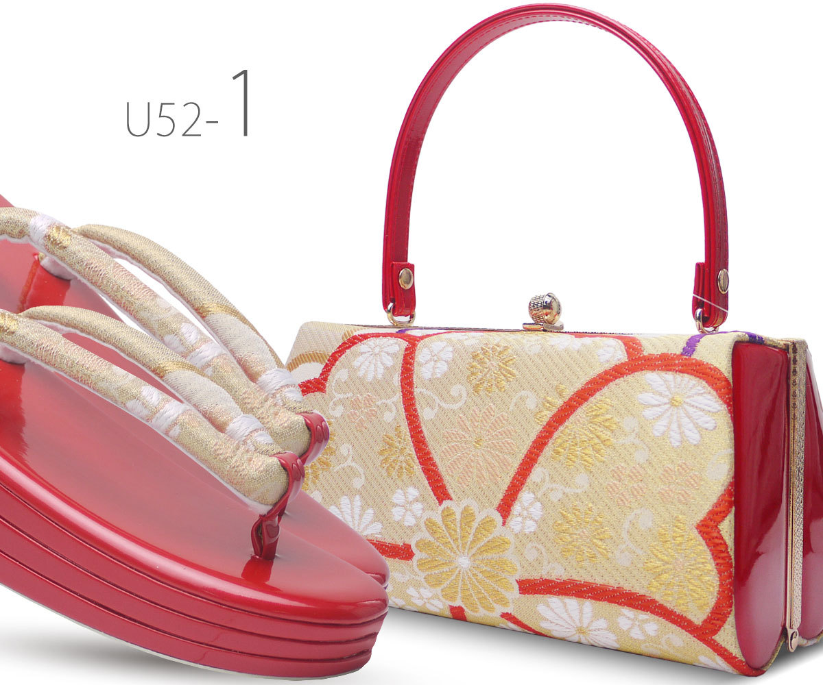 NISHIORI 草履バッグセット 帯地使用 3枚芯 ヒール草履 5タイプ