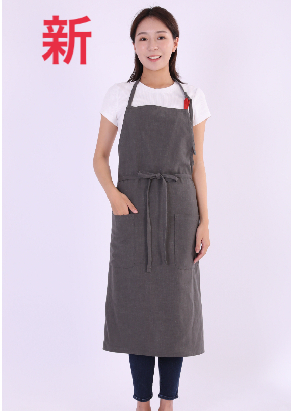 エプロン リネン リネンエプロン コットン 首掛け カフェ風 無地