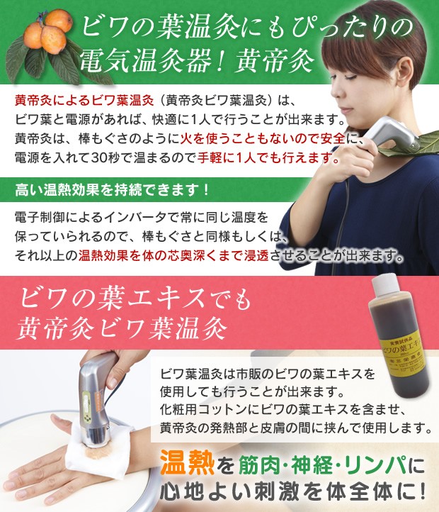 黄帝灸 お灸 HS2000 ナノプラチナ II型 電気 温灸器 電気のお灸 ビワ