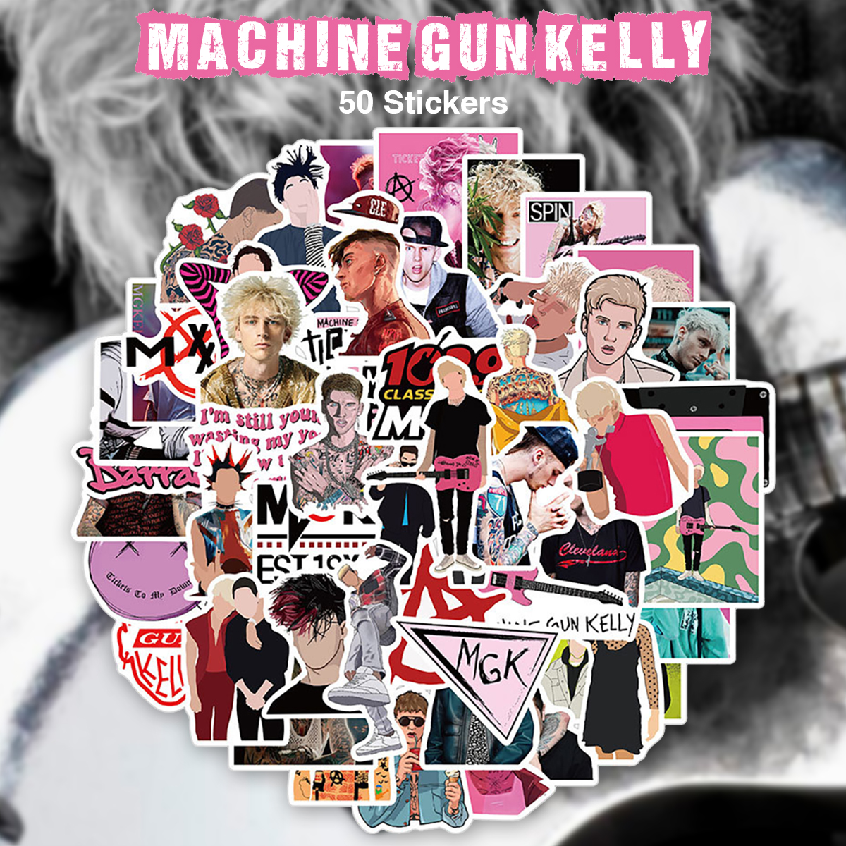 Machine Gun Kelly ステッカー 50枚セット PVC 防水 マシンガンケリー