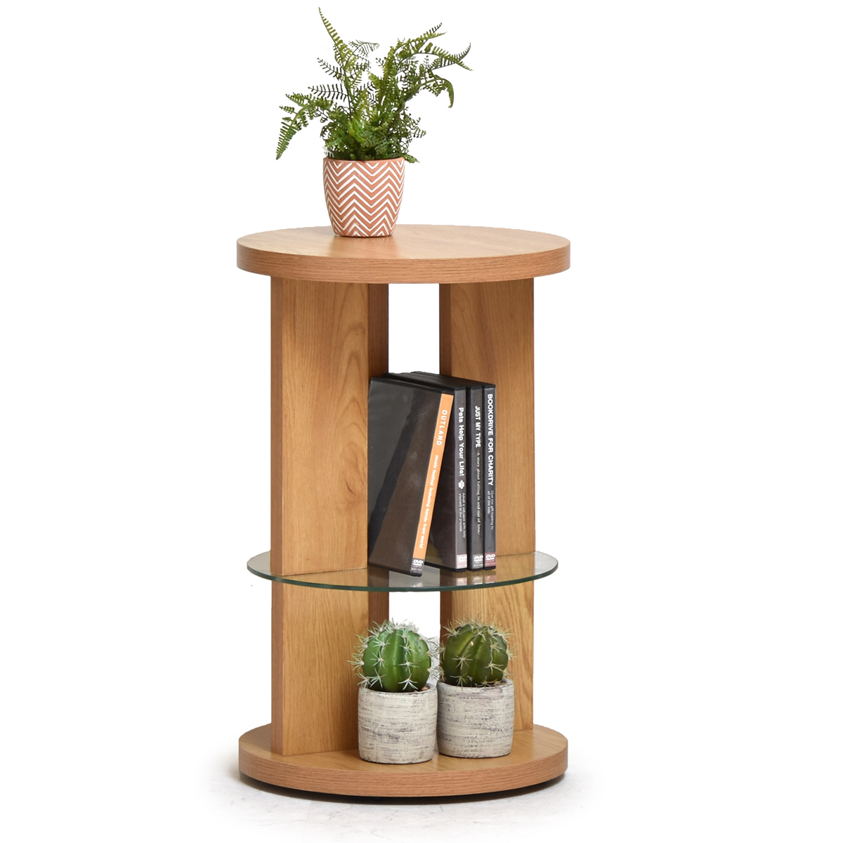 サイドテーブル キャスター付き 丸 丸型 円形 収納 棚 スリム