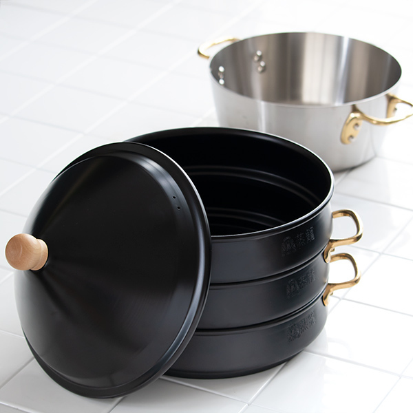 かごや 蒸籠 2段 蓋・鍋つき 24センチ かごや 蒸籠 2段 蓋・鍋つき 24