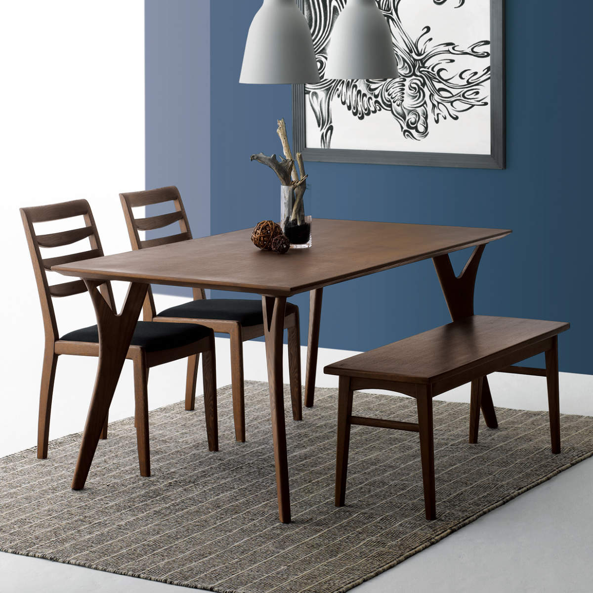 朝日木材加工 ダイニングチェア 同色2脚セット 座面高44cm BOSCO （ 開