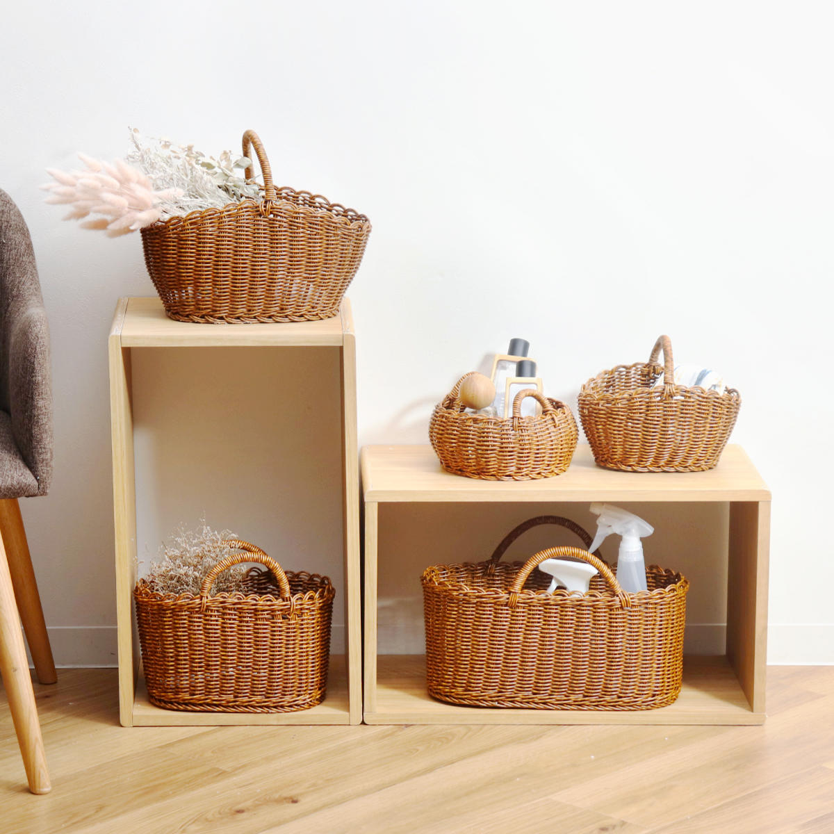 Creer ユティル ラウンドローバスケットS 洗える かご バスケット