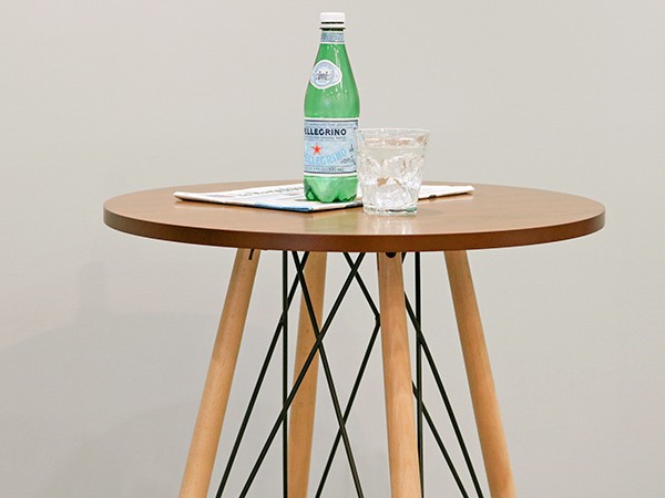 カウンターテーブル 丸テーブル 木目調 ミッドセンチュリー KNOX
