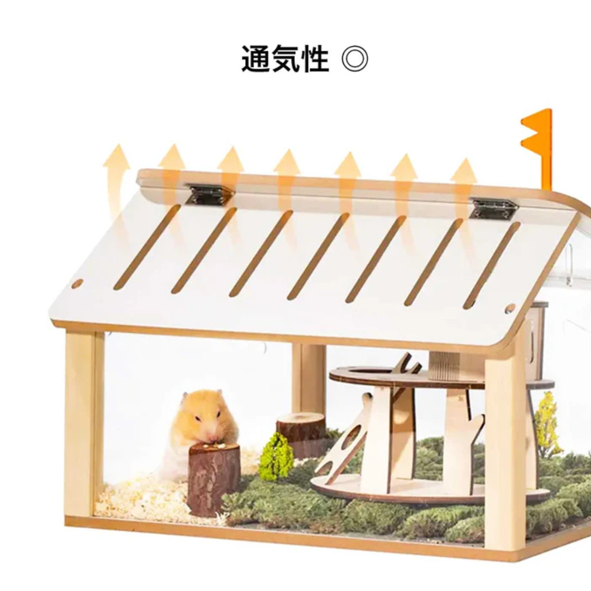 ケージ 小動物 ミオファン デラックスハウス ダブルルーフ ハムスター