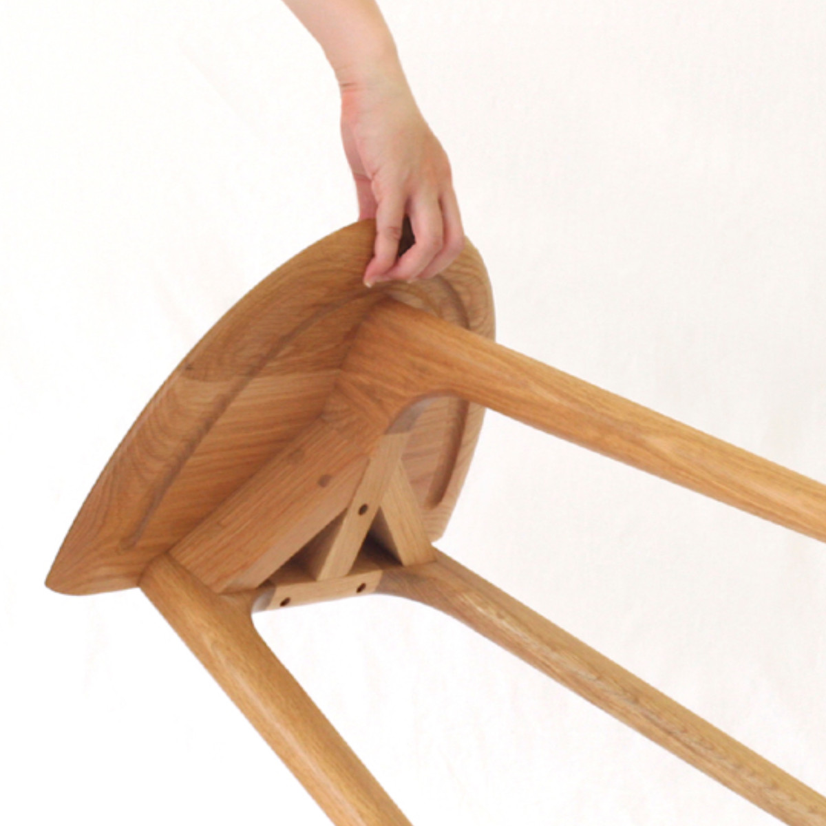 起立木工 サイドテーブル 高さ44cm オーク 2台使用可能 HALVE （ 開梱