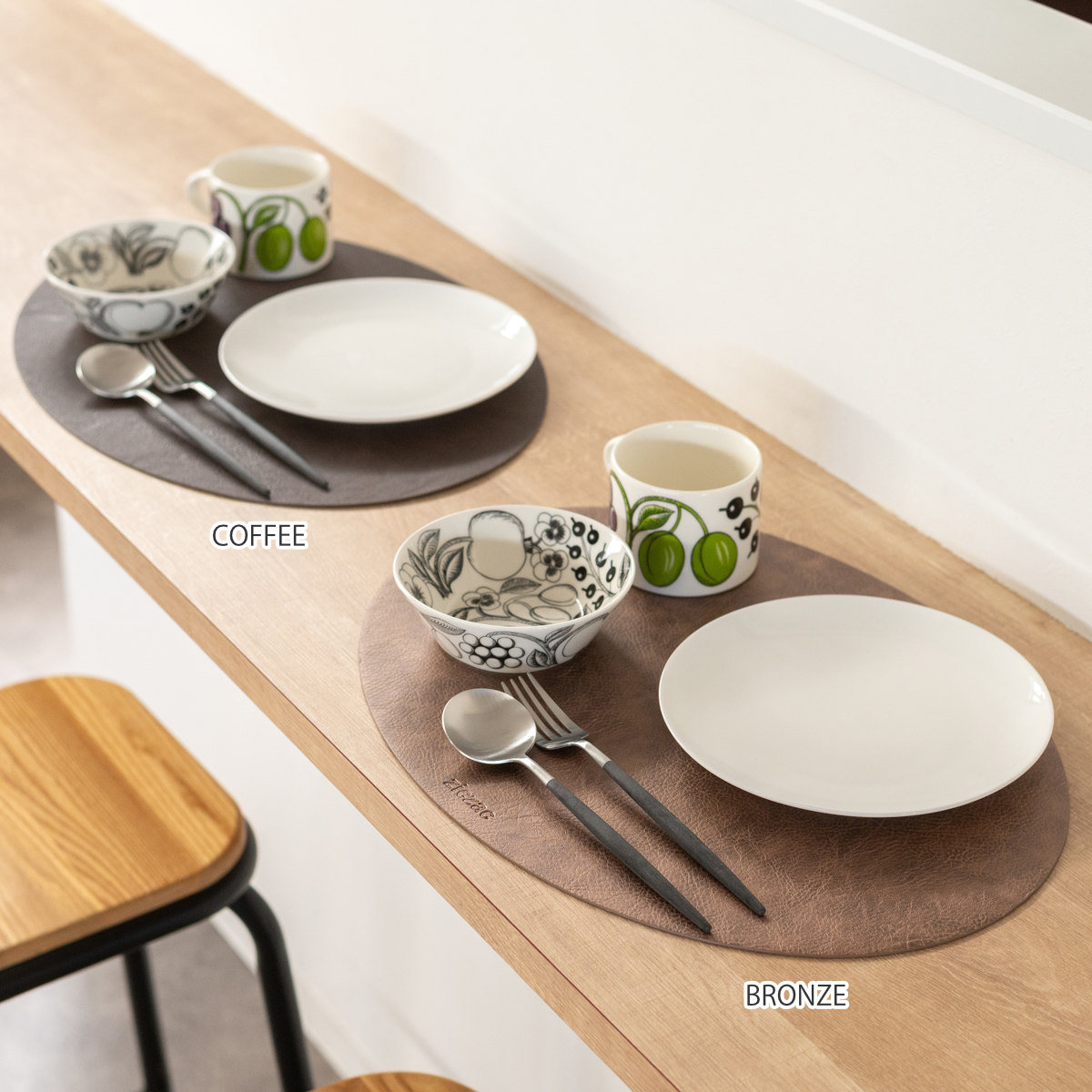 ランチョンマット レザー ziczac トロジャ 楕円形 （ ジックザック