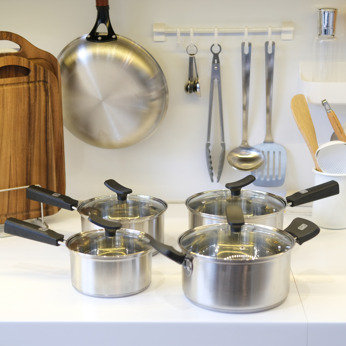 パール金属 片手鍋 14cm IH対応 チーノ ステンレス製 3層底 ガラス蓋