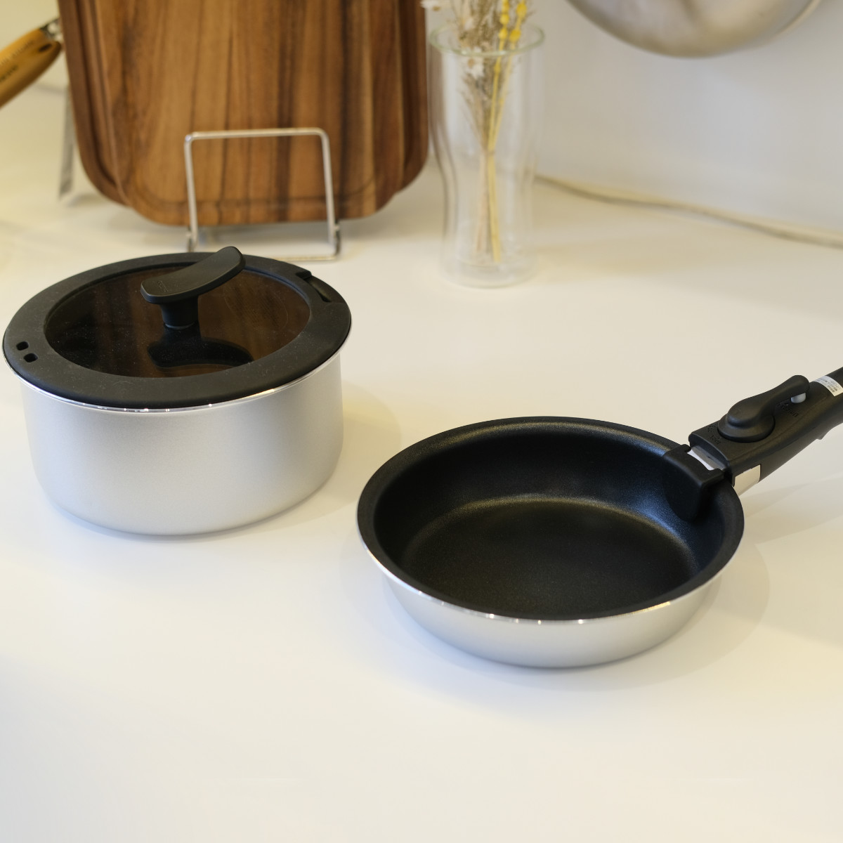 パール金属 鍋 フライパン 4点セット IH対応 チーノ 着脱ハンドル