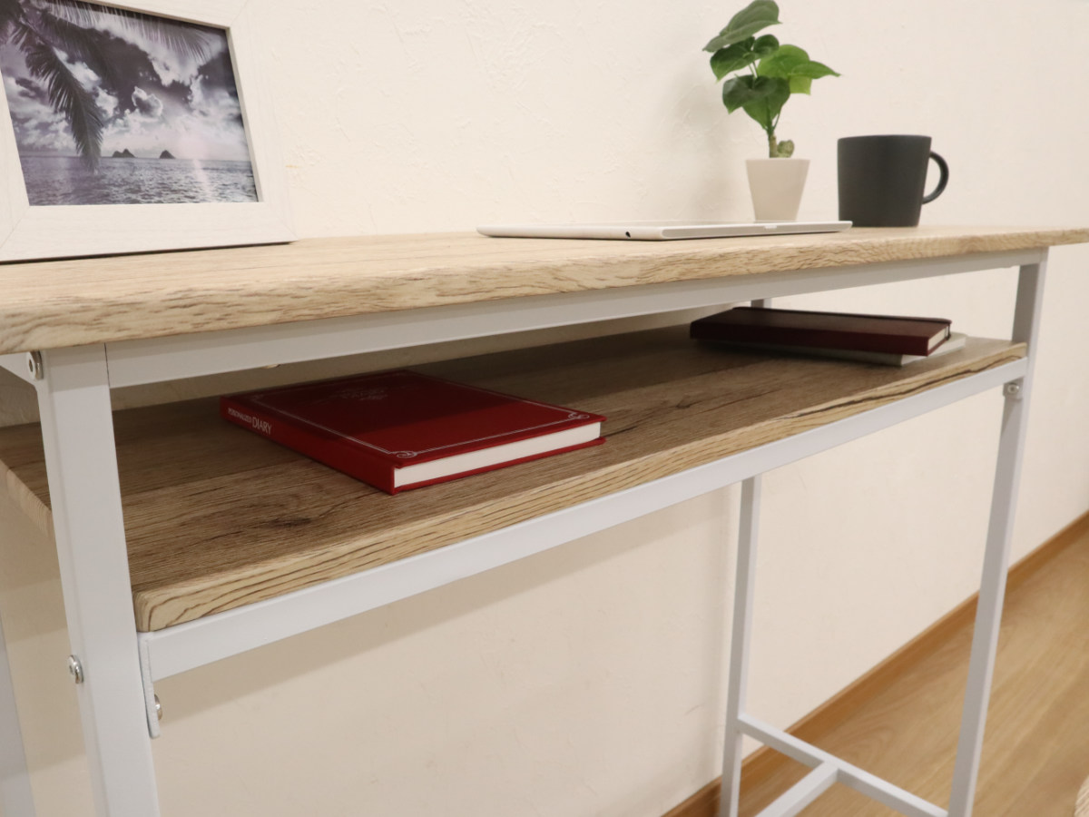 エイ・アイ・エス カウンターテーブル 幅100cm 奥行40cm ラック 木目調