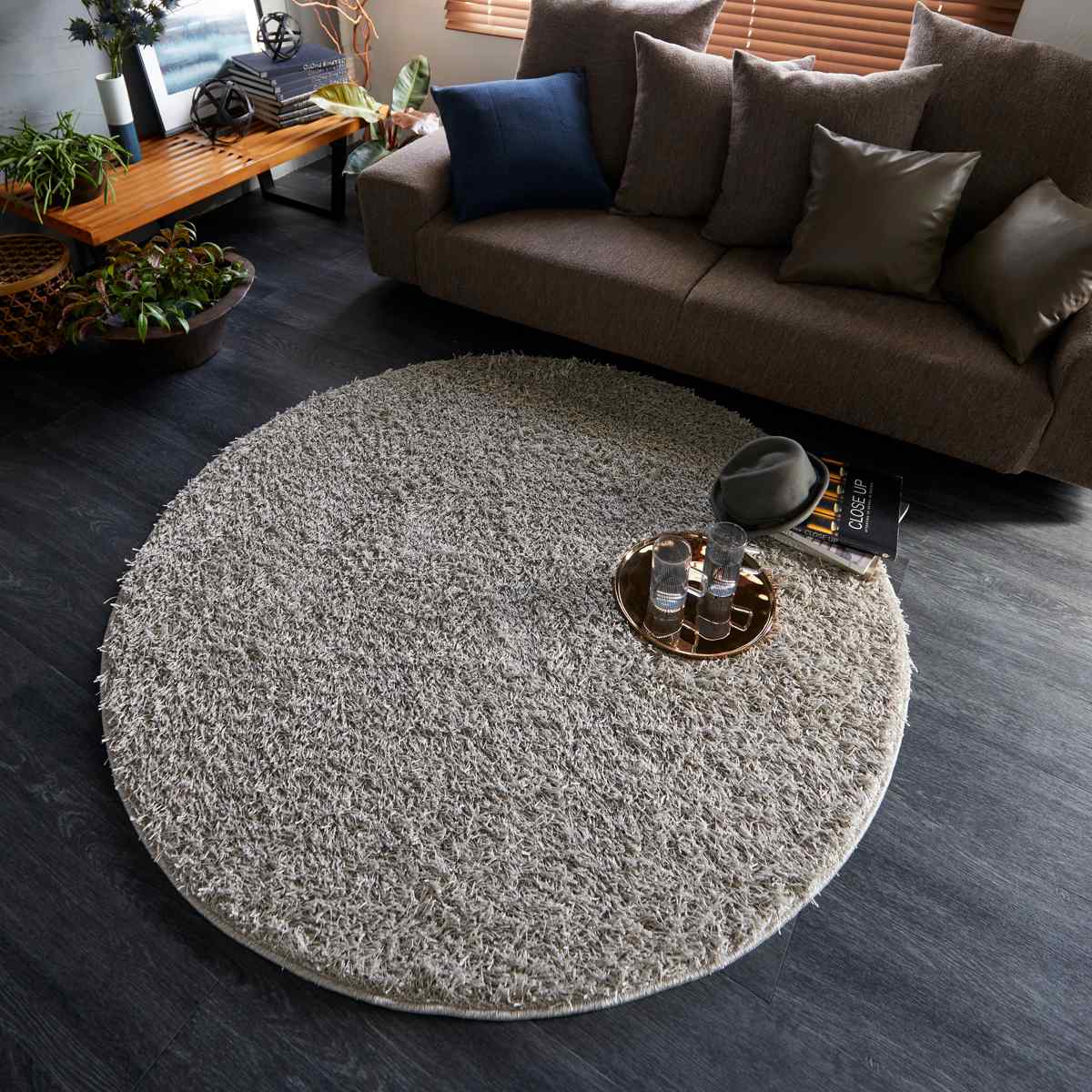 スミノエ ラグ 円形 フレール 150×150cm 防ダニ アレルブロック